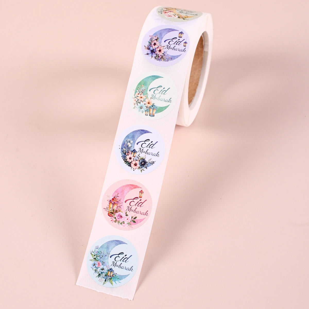 500Pcs EID Mubarak Stickers Colorful Box Seal Lables Ramadan Kareem Paper Sticker Islamic Muslim Party DIY Decorations 2025