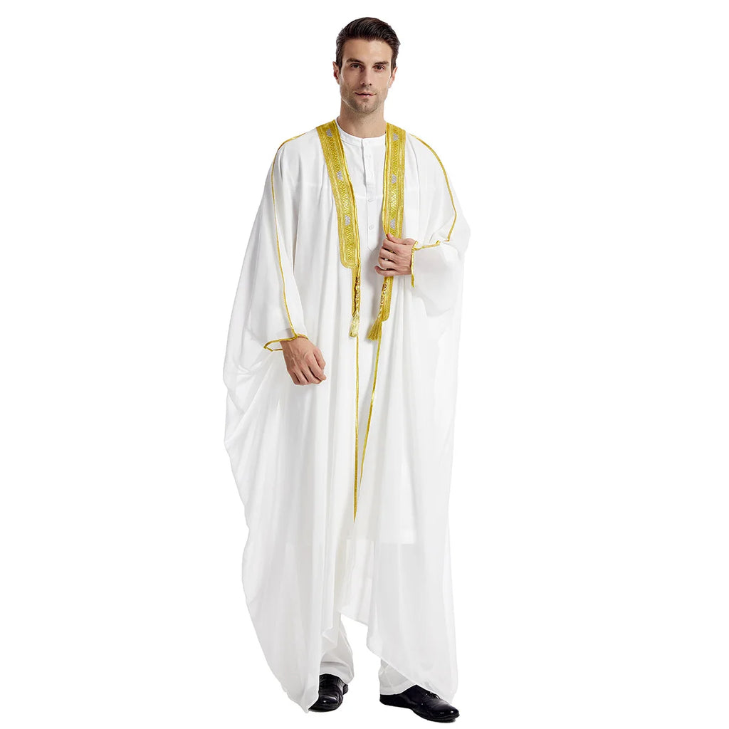 Eid Muslim Men Jubba Thobe Mens Cardigan Abaya Long Dress Islamic Ramadan Kimono Long Robe Saudi Arabic Musulman Caftan Dubai