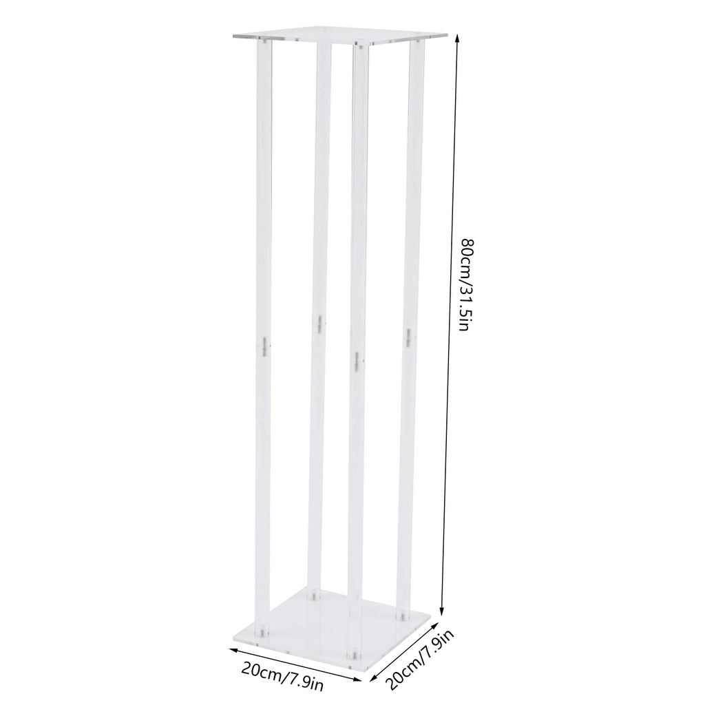 10x Rectangle Acrylic Vases Wedding Centerpiece Flower Stand Pedestal Clear Column For Birthday Party Home Decor 31.5 Inch