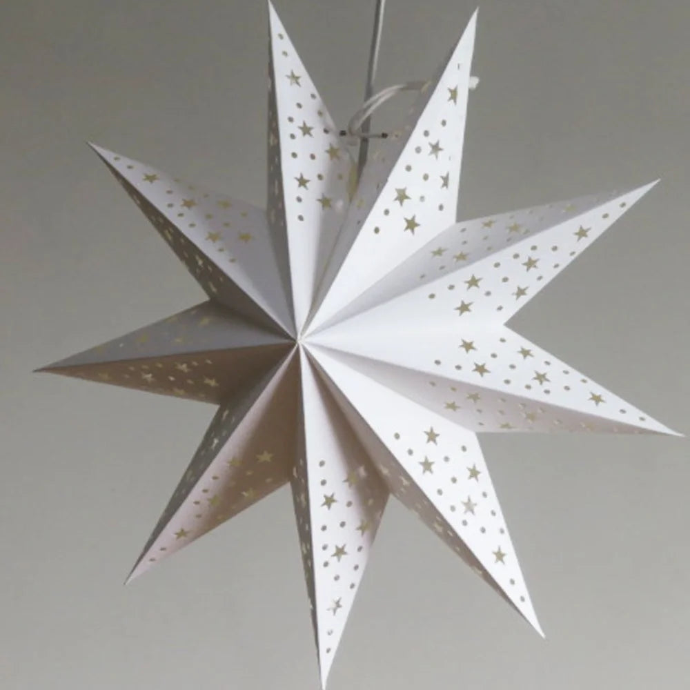 New Hollow Star Hanging Pendants 35/45cm Eid Mubarak Islam Muslim Light Paper Lantern Home Decorations