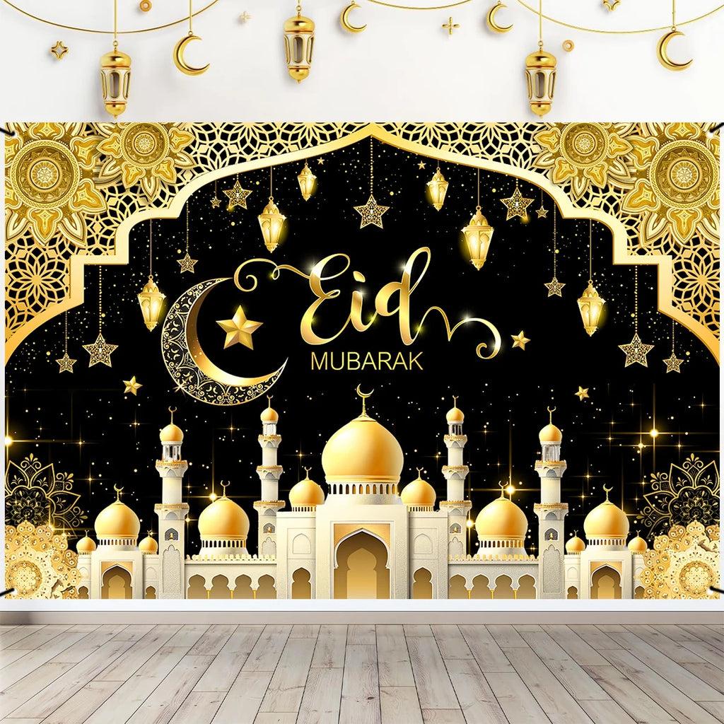 Eid Mubarak Background Ramadan Kareem Backdrop Islamic Muslim Party Supplies Eid Al-fitr Gifts Ramadan Decoration For Home 2025