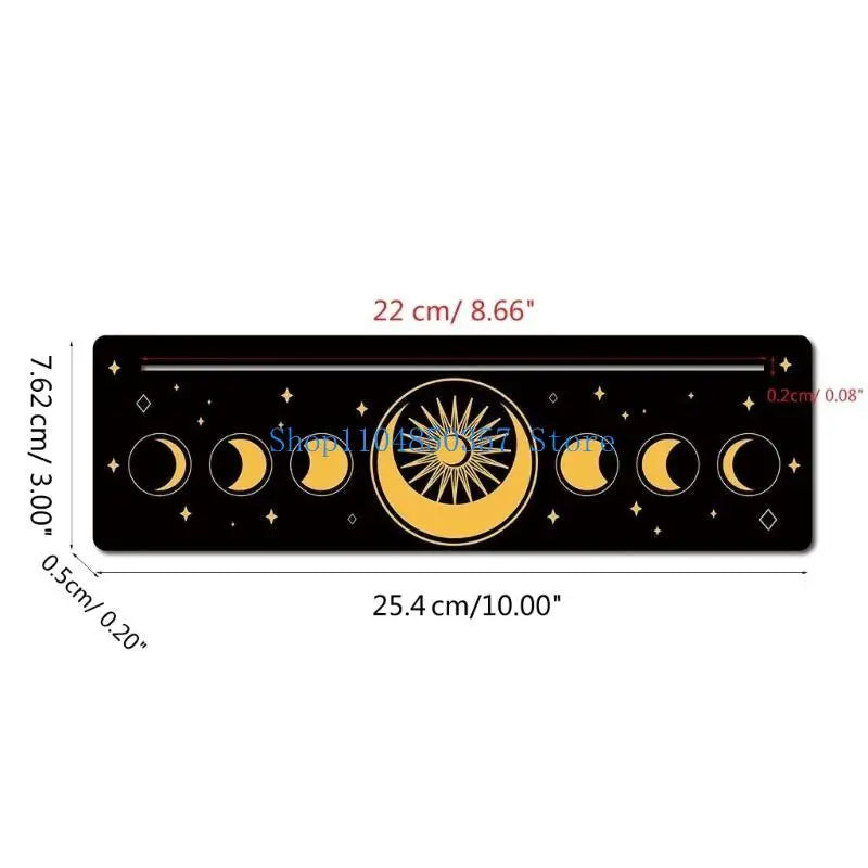 Tarot Cards Stand Wood Holder Moon Phases Altar Base Moon Shape and Rectangle Cards Holder for Witch Divinations Tools