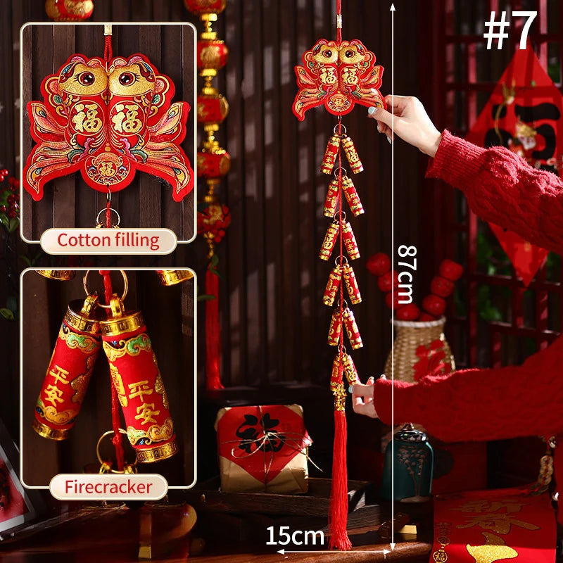 Chinese New Year 2025 Decorations Chinese Spring Festival Hanging Pendant Door Wall Ornament Traditional Chinese Room Decoration