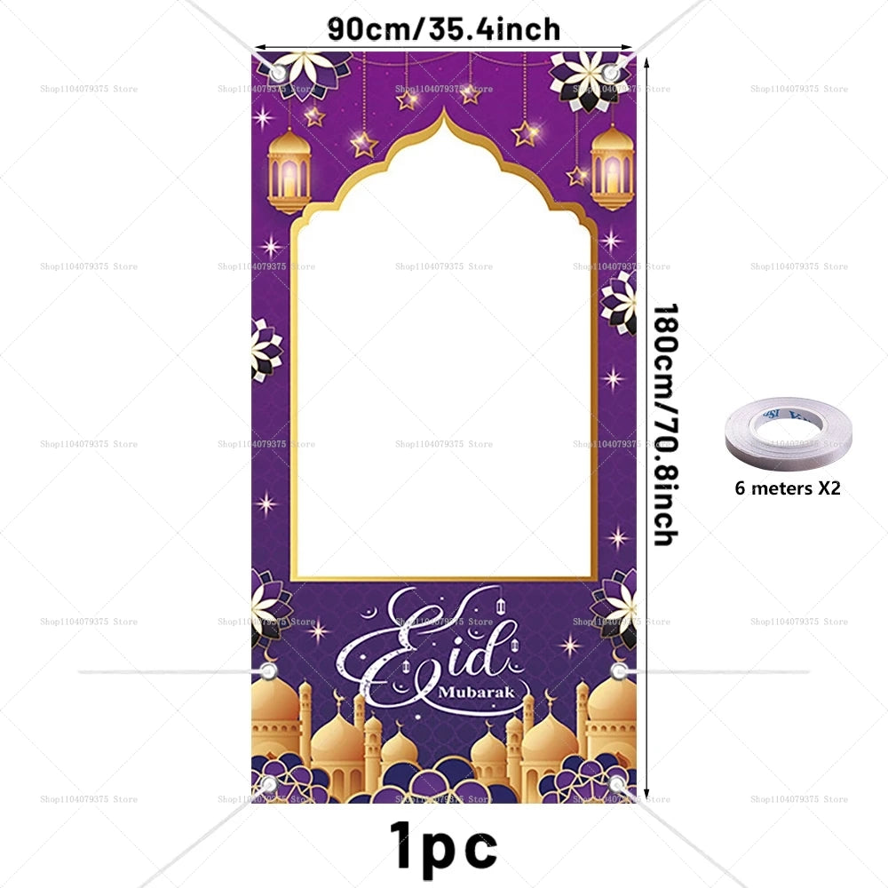Eid Al-Adha Ramadan Mubarak Photo Frame Props Photography Background Frame Islamic Muslim Party Photo Booth Festival Decoration