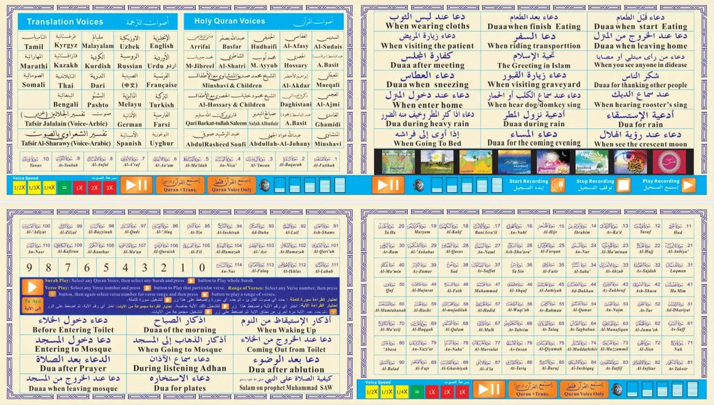 Digital Quran Read Pen MP3 Player Word by Word with Multiple Translations Muslim Gift
