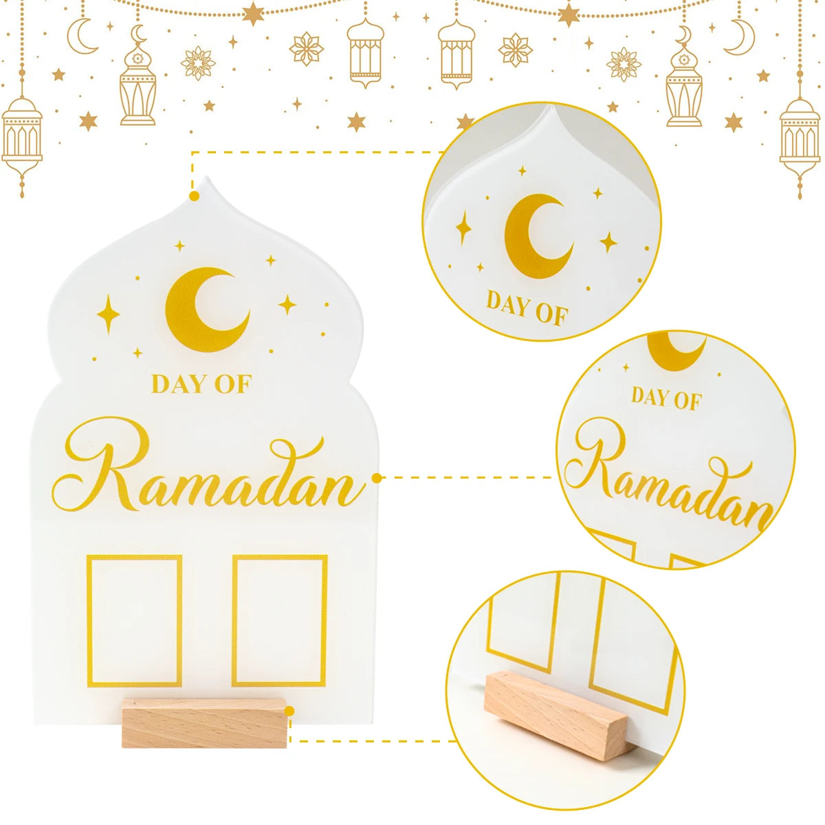 Ramadan Kareem Countdown Calendar Ornament Eid Mubarak Decoration 2025 For Home Muslim Islamic Festival Eid Al-Fitr Party Favors