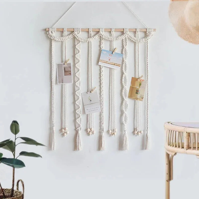 Family Photos Tapestry Home Decor Macrame Wall Hanging with Tassel Eid Ramadan Decoration Housewarming Gift