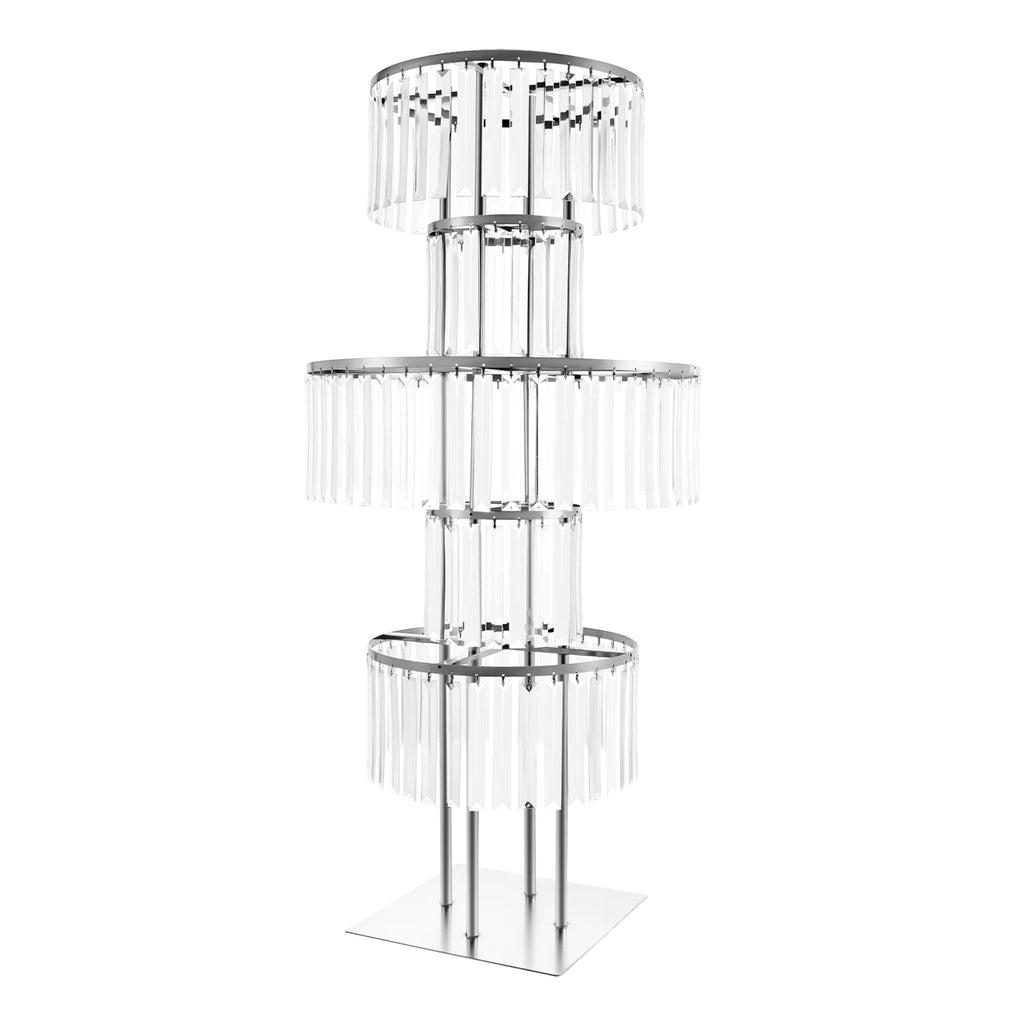 5 Tiers Gold/Silver Wedding Centerpieces Flower Stand Vase Centerpiece Acrylic Flower Stand with Hanging Acrylic