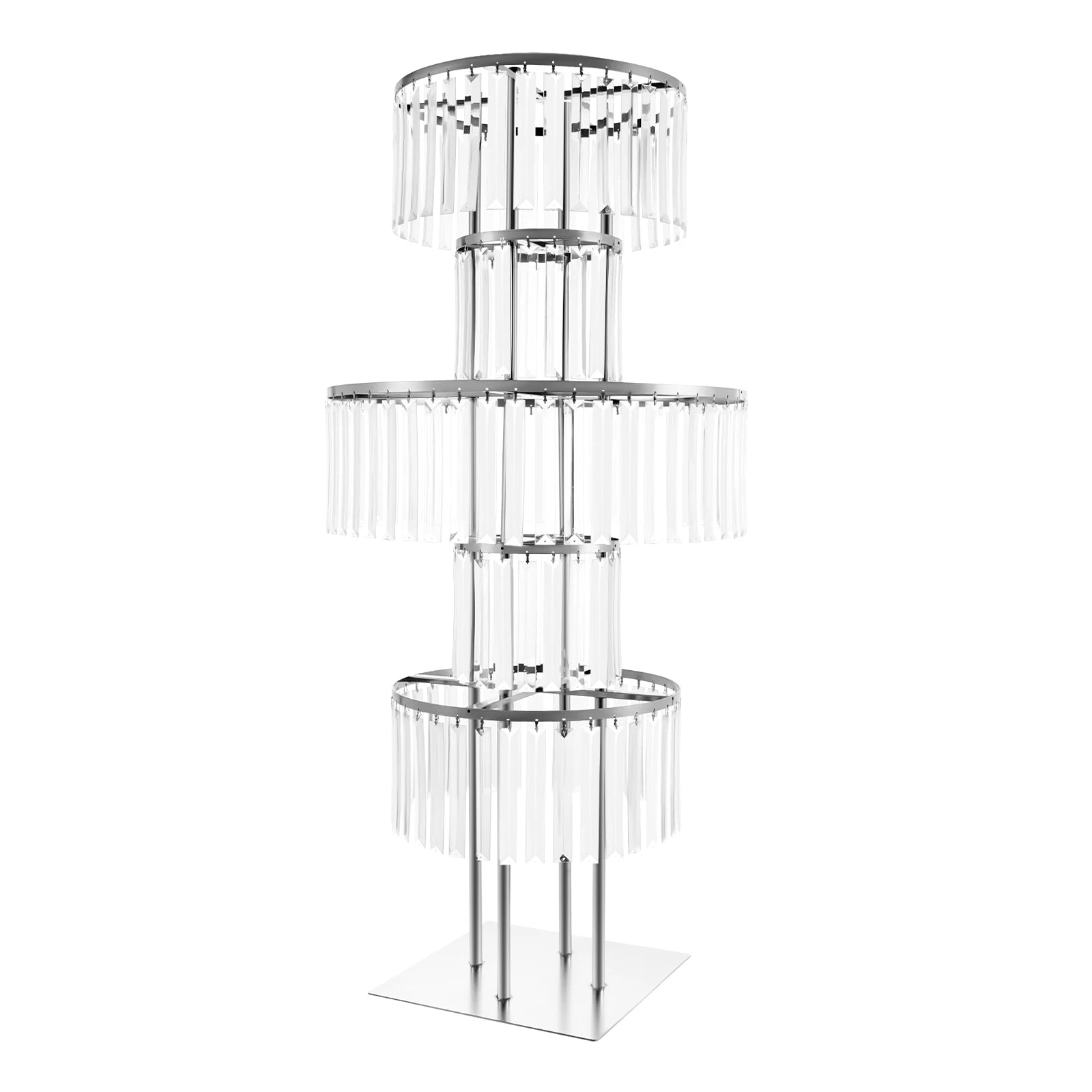 5 Tiers Gold/Silver Wedding Centerpieces Flower Stand Vase Centerpiece Acrylic Flower Stand with Hanging Acrylic