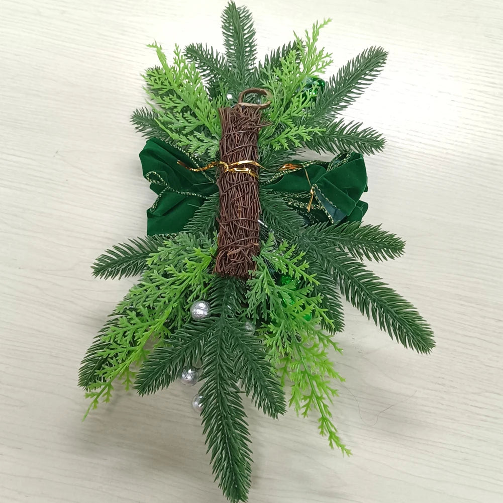 Christmas Wreath Pendants without/with Light Atmosphere Decorative Stair Garland Home Door Window Ornaments Party Supplies Gift