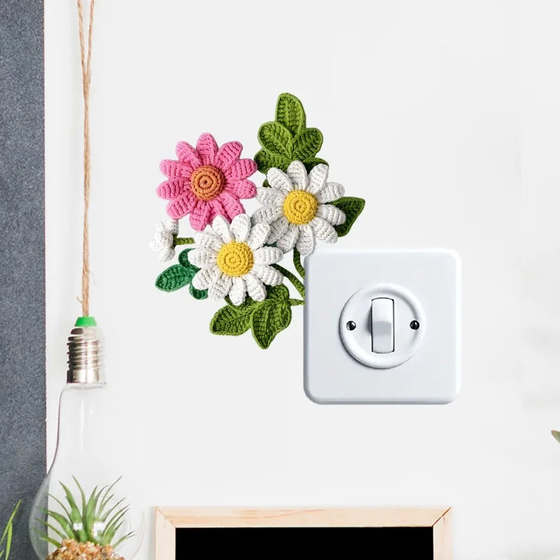 Waterproof Sticker For Bedroom Flowers Switch Stickers PVC Self-adhesive Removable Bathroom Home Decoration Decals