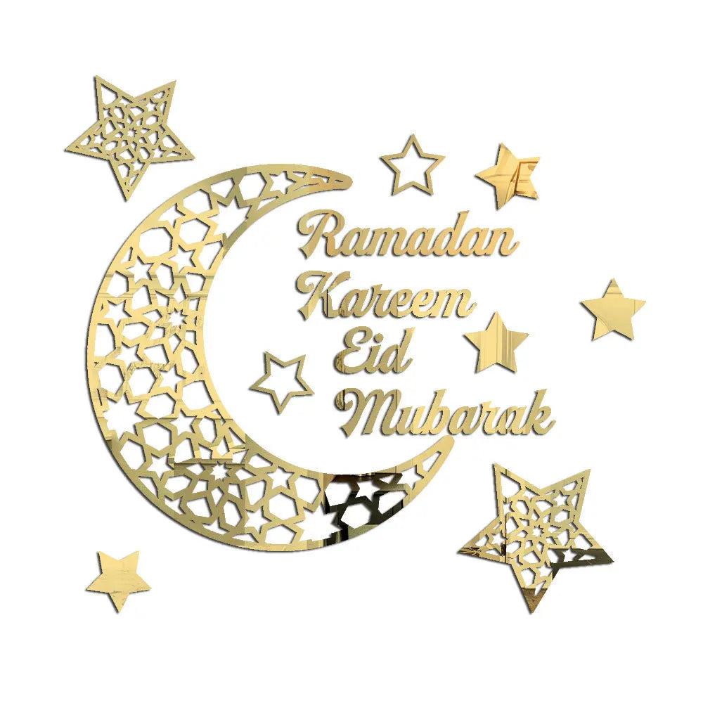 Ramadan Wall Decor Stickers Islamic Muslim Wall Decals Eid Mubarak Ramadan Lantern Moon Star Window Decor For Home Decorations