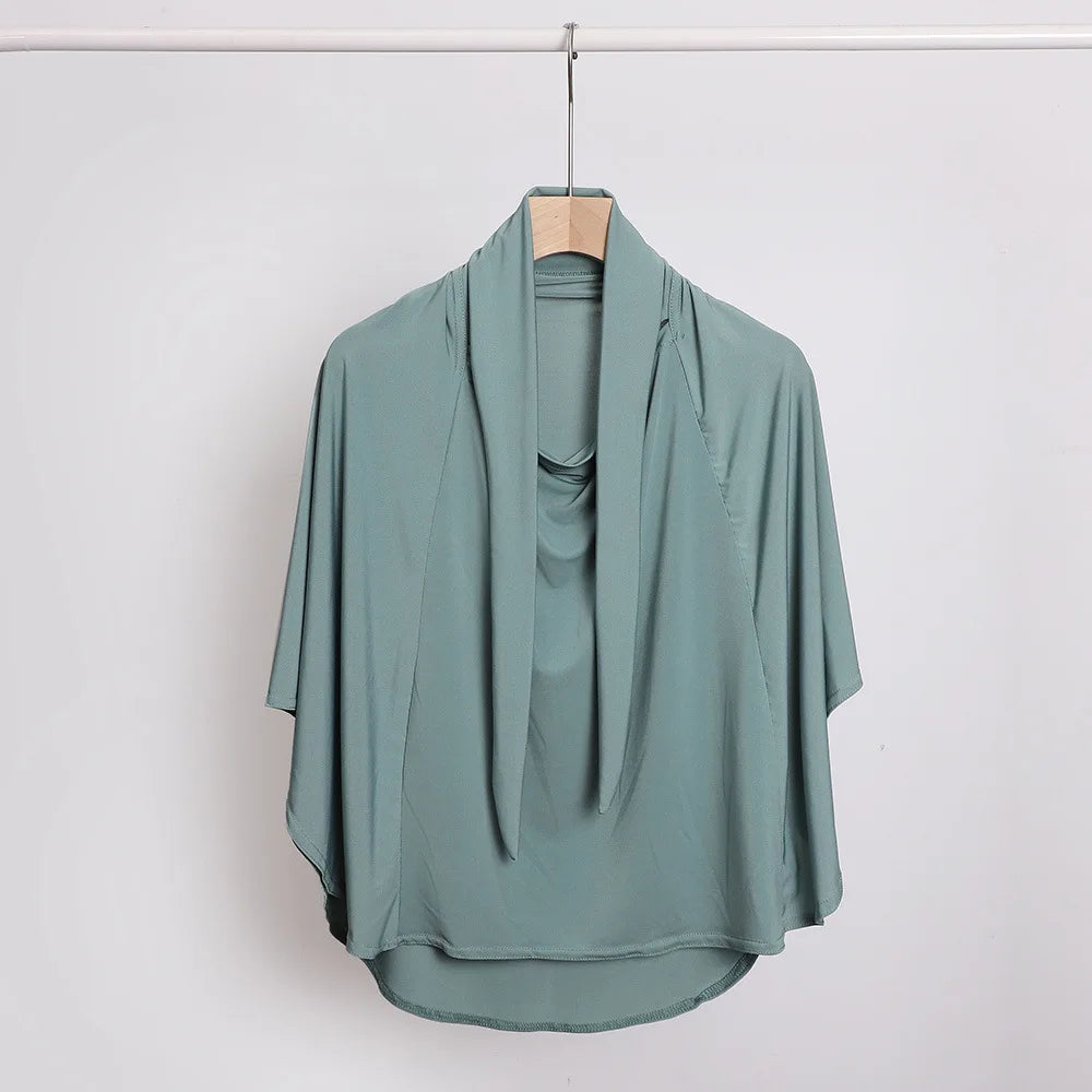 Ramadan Spring Summer Breathable Ironless Hijabs Long Instant Hijab Woman Ready To Wear With Face Masks Ready to Wear Hijabs
