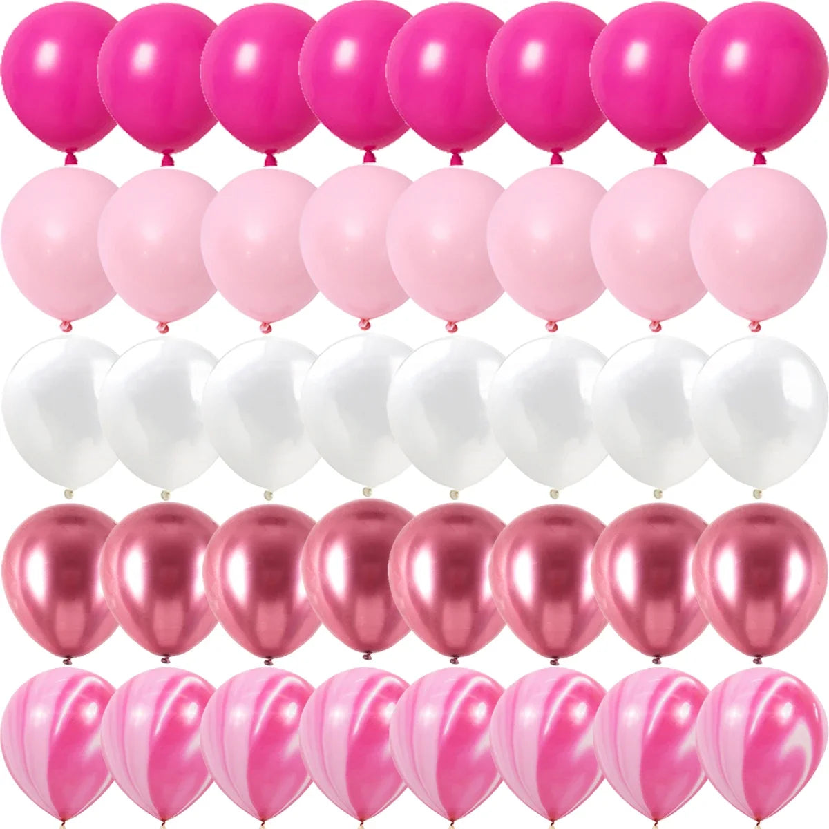 40PCS Rose Pink Metal Latex Confetti Confetti Balloons Wedding Decorations Matte Globos New Year Birthday Party Decorations