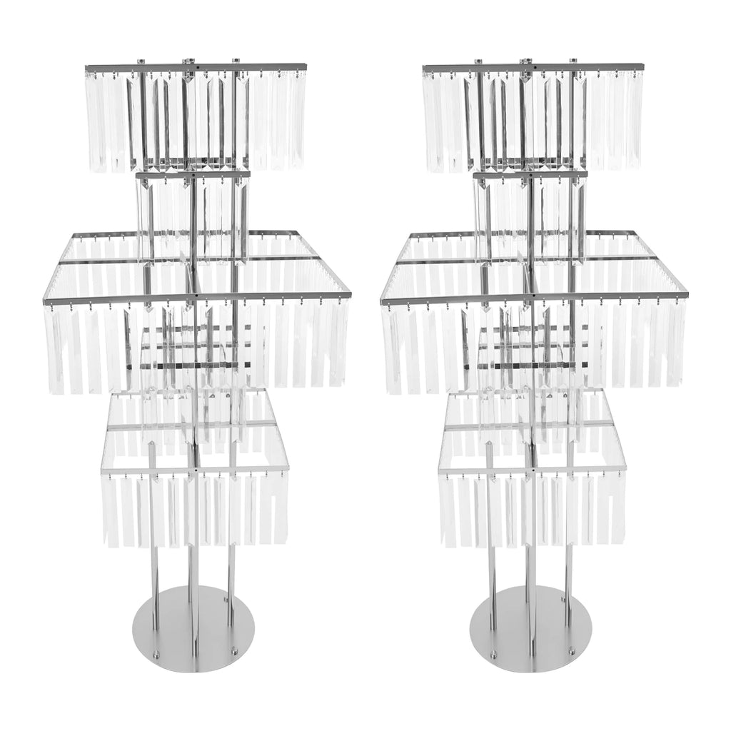 2pcs 5-Tier Flower Stand for Wedding Birthday Party Events Flower Vase Stand for Centerpieces Wedding Flower Stand Gold/silver
