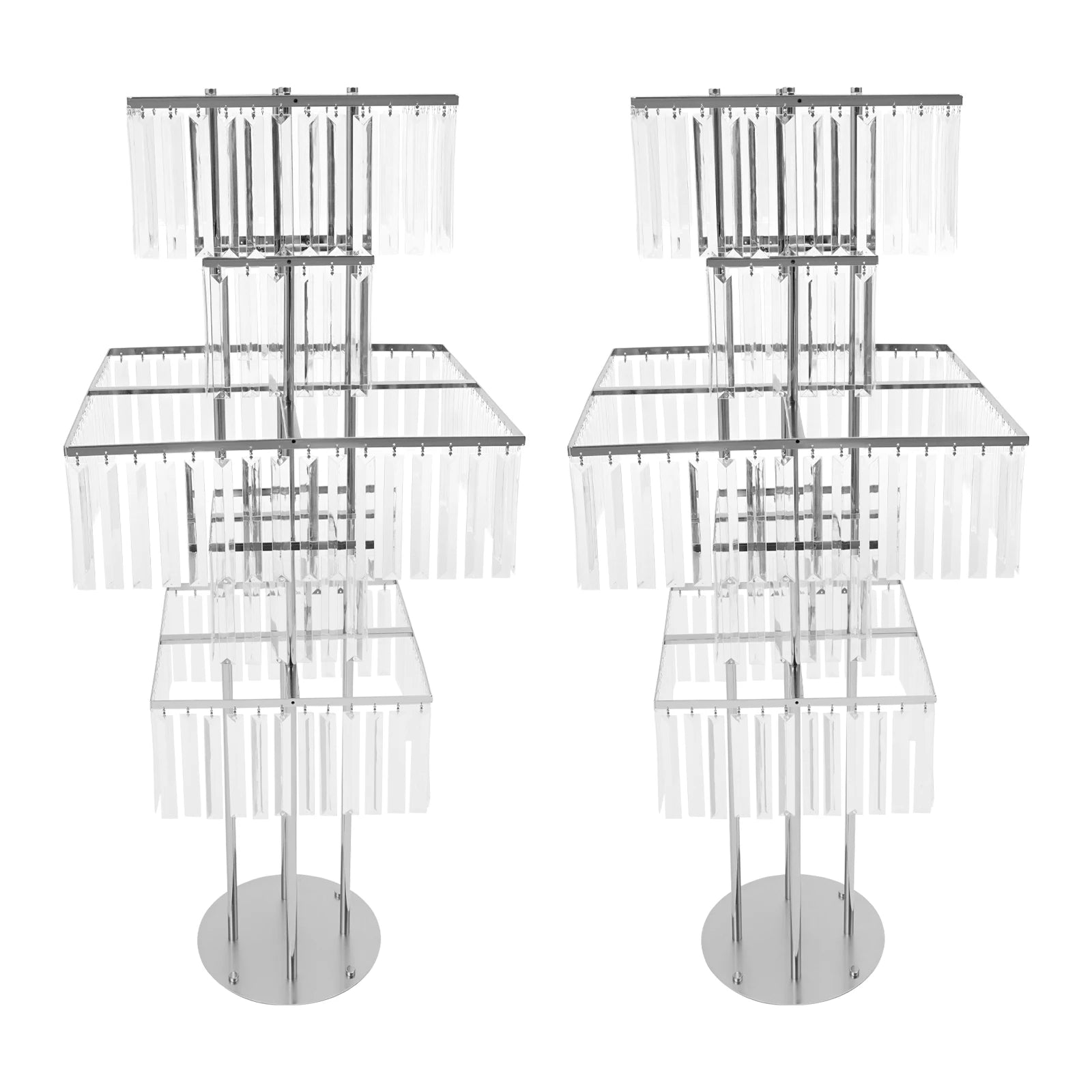 2pcs 5-Tier Flower Stand for Wedding Birthday Party Events Flower Vase Stand for Centerpieces Wedding Flower Stand Gold/silver