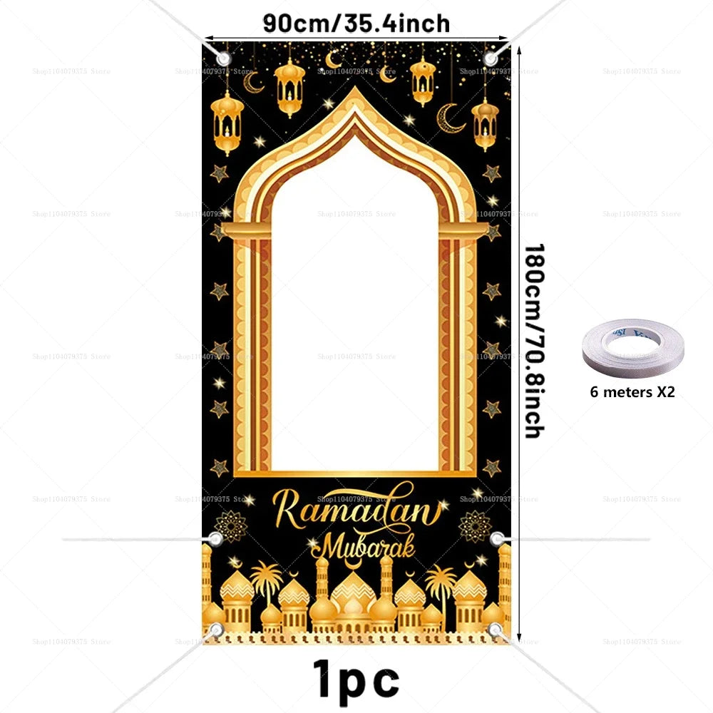 Eid Al-Adha Ramadan Mubarak Photo Frame Props Photography Background Frame Islamic Muslim Party Photo Booth Festival Decoration