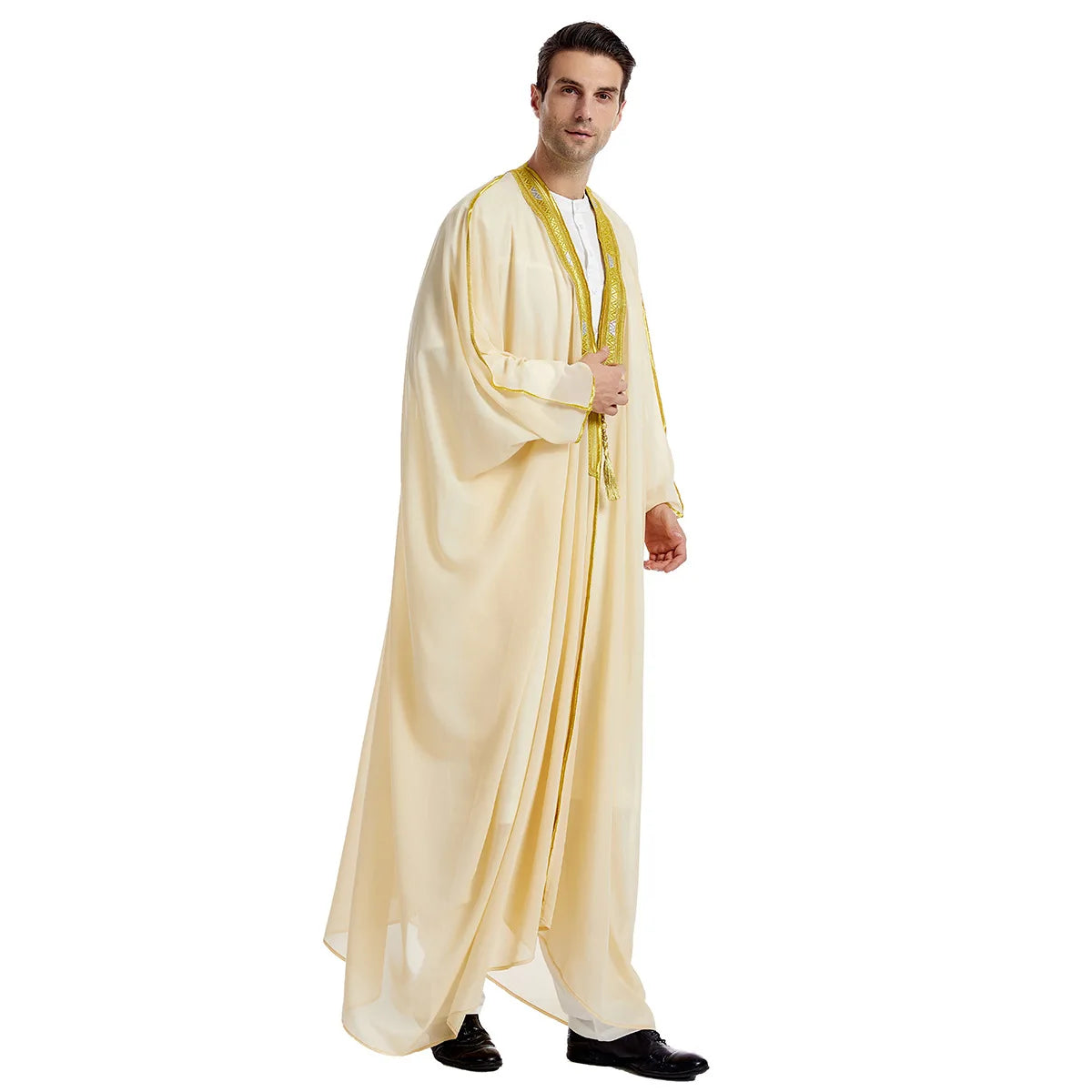Eid Muslim Men Jubba Thobe Mens Cardigan Abaya Long Dress Islamic Ramadan Kimono Long Robe Saudi Arabic Musulman Caftan Dubai
