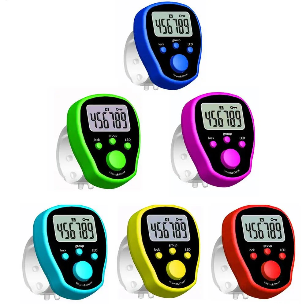 5 Channel Finger Counter LCD Electronic Digital Chanting Counters Tally Counter Mini Stitches Marker Row Finger Counter, Battery Included