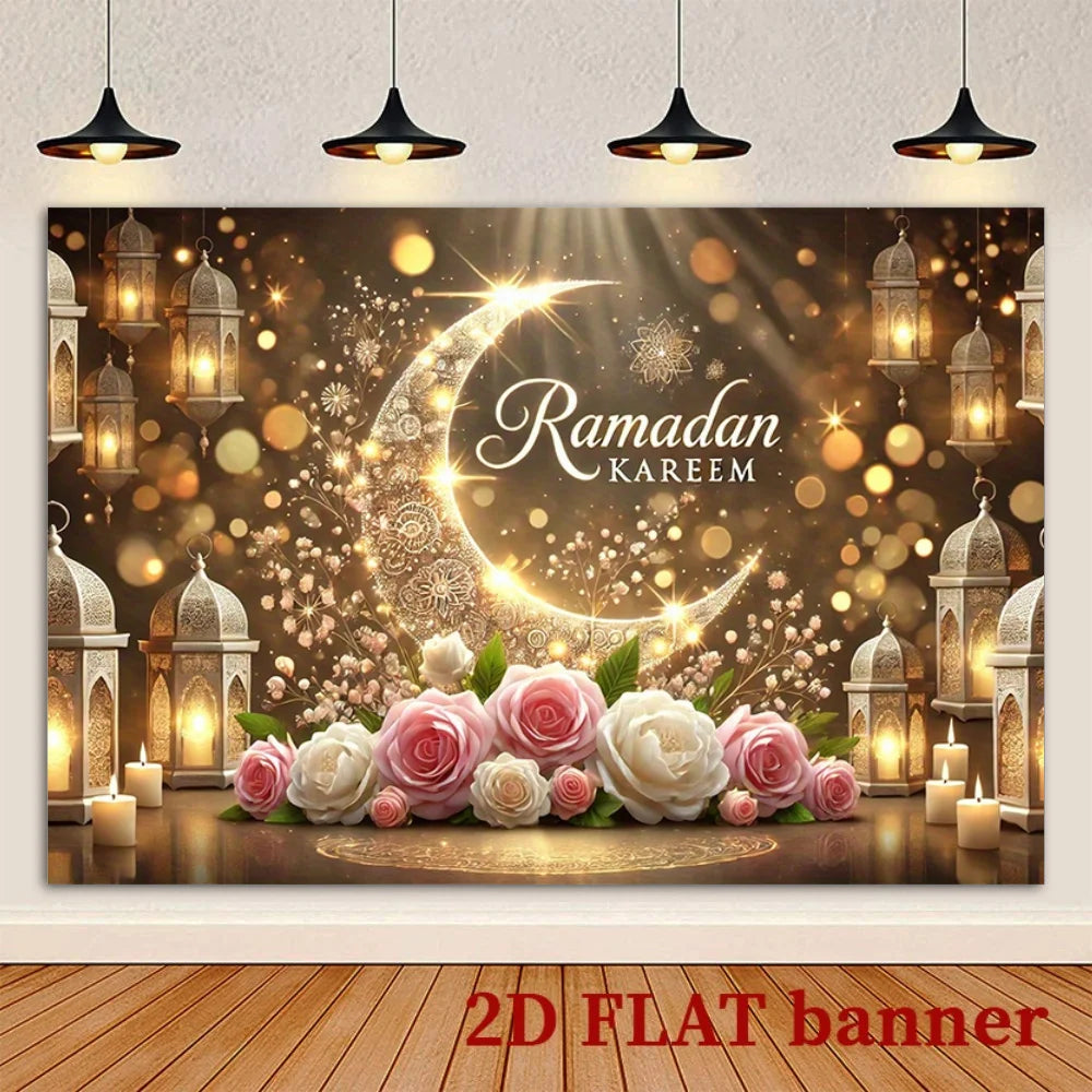 2D FLATbanner Background cloth Banner Party Ramadan auspicious celebration background fabric in multiple sizes