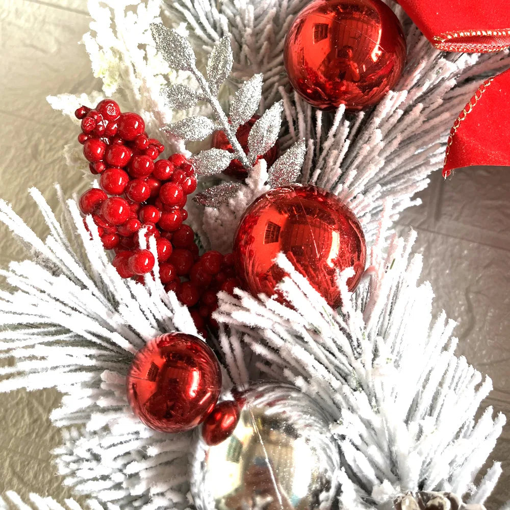 2024 front door Christmas wreath decoration upside down tree vine Christmas door and window decoration supplies