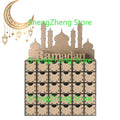 Ramadan Advent Calendar DIY House Drawer 30 Grids MDF Stand Rack Decorations