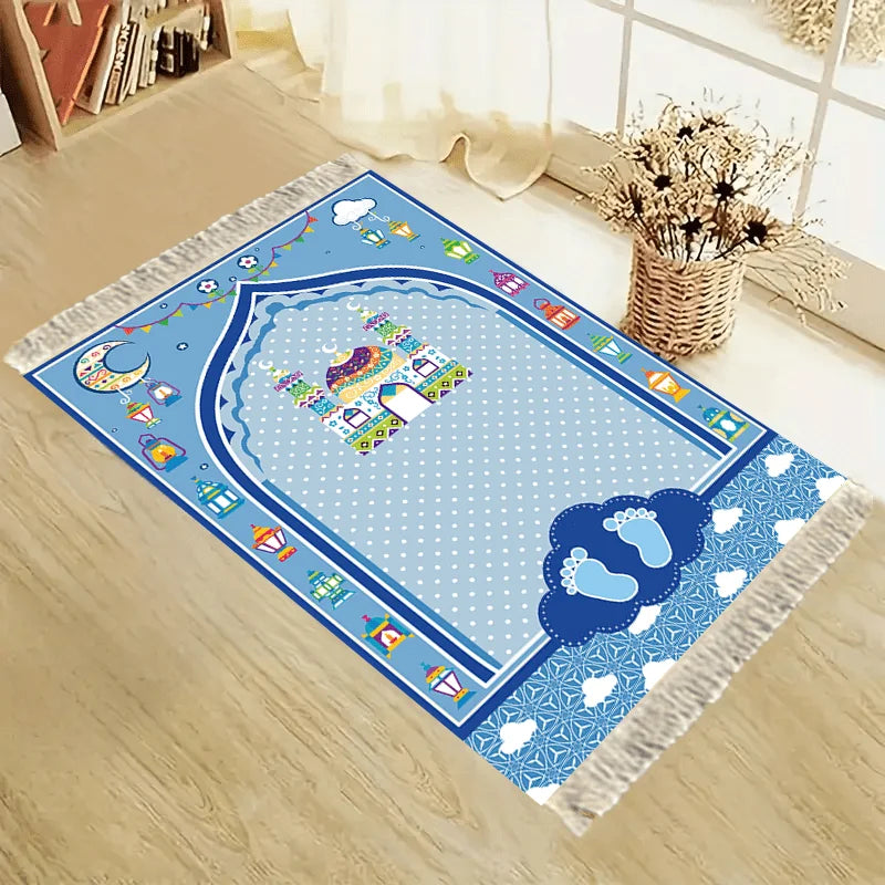 VIKAMA Portable Prayer Mat with Magnificent Mosque Pattern Foldable Carpet for Indoor and Outdoor Use Prayer Room Home Decor