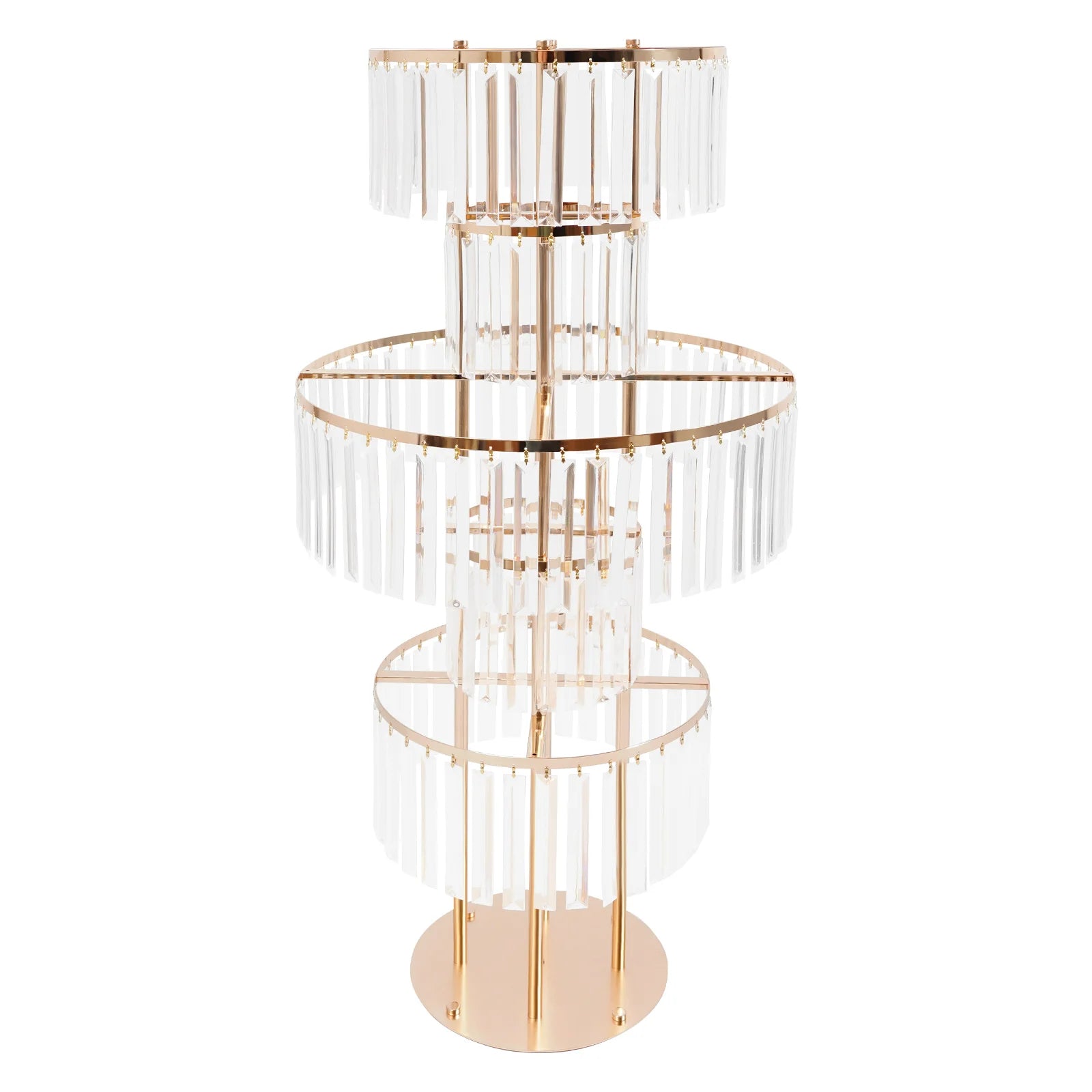5 Tiers Gold/Silver Wedding Centerpieces Flower Stand Vase Centerpiece Acrylic Flower Stand with Hanging Acrylic