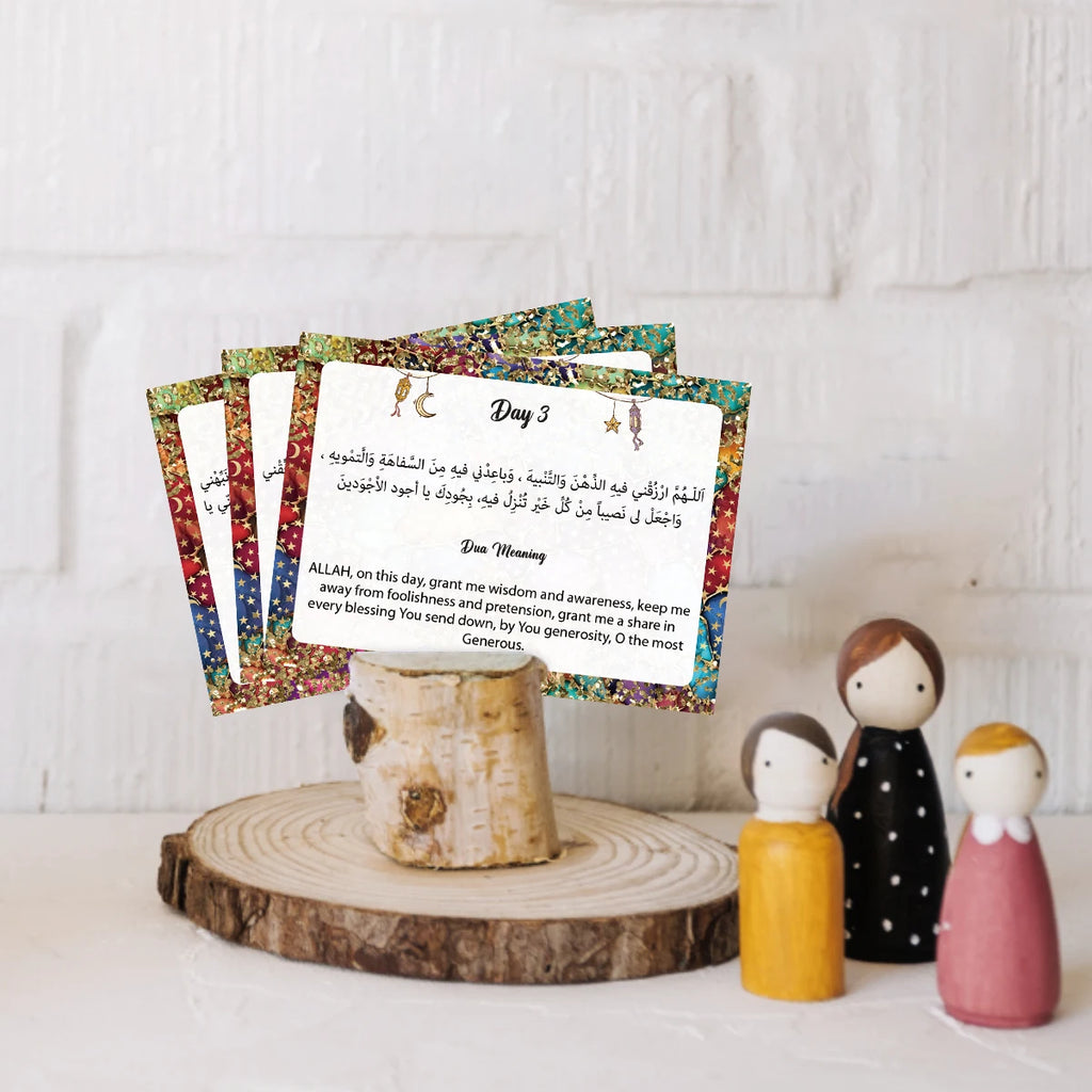 30pcs Ramadan 30 Days Holy Month Dua Cards With Arabic Text,English Translation For Islamic Prayer Reflection,Worship,Eid Gifts