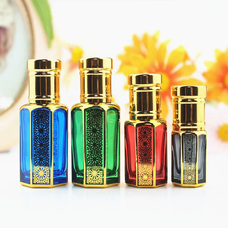 20pcs/lot 3ml 6ml 12ml Glass Perfume Bottle with Stick Colorful Essential Oil Container Bottles Empty Refillable