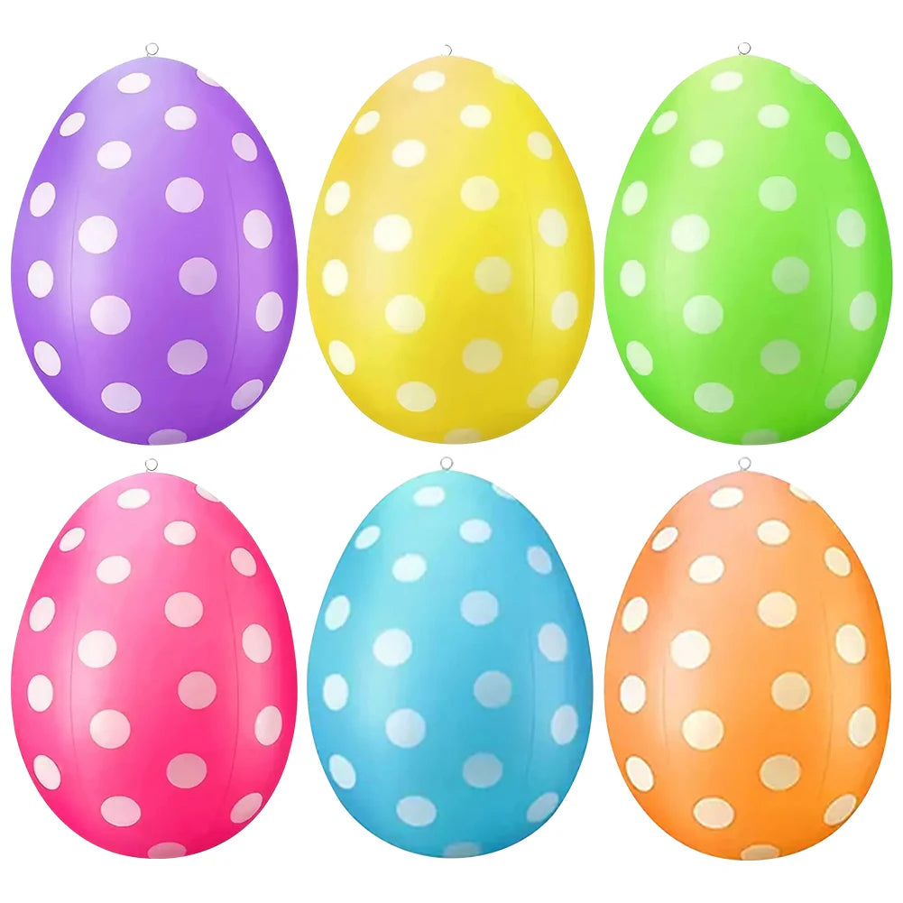 Easter Giant Egg Balloon Multifunction PVC Egg Ornament Wear Resist Colored Egg Balloon for Outdoor Garden Yard Lawn Pendant