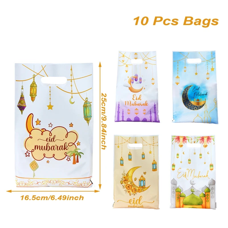 Eid Mubarak Banners Ramadan Mubarak Kareem Decorations Hanging Swirls Streamer Moon Star Party Decor lslam Muslim Party Supplies