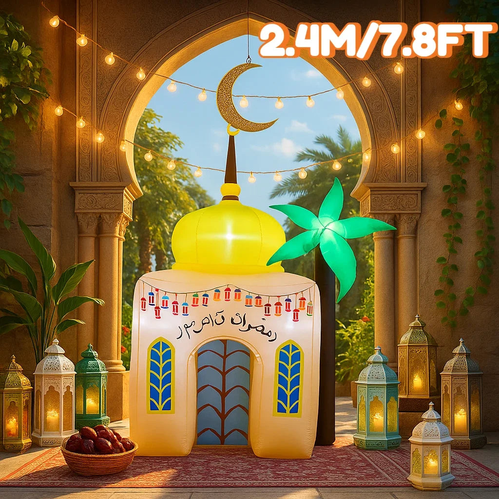 Muslim Islamic Ramadan Inflatable toys LED Decor Airblown Outdoor Yard Garden Eid Mubarak Fasting Celebrate Holiday Ornament