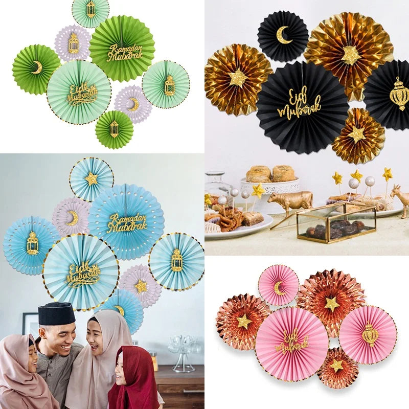 Eid Mubarak Muslim Decoration DIY Paper Wall Decorations Ramadan Islamic Festive Decor Mubarak Decoration Ramadan Party Supplies
