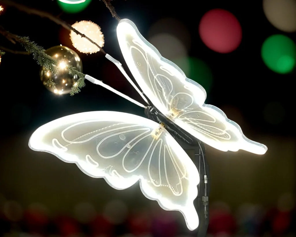 1pcs LED Outdoor Simulation Dynamic Static Butterfly Lights for Festival Home Decor Holiday Party DIY Decorations