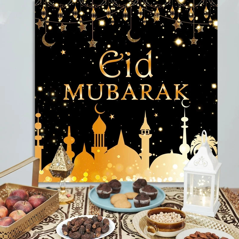 Eid Mubarak Balloons Background Ramadan Kareem Decoration Ramadan Mubarak Islamic Muslim Happy Eid Festival Party Supplies 2025