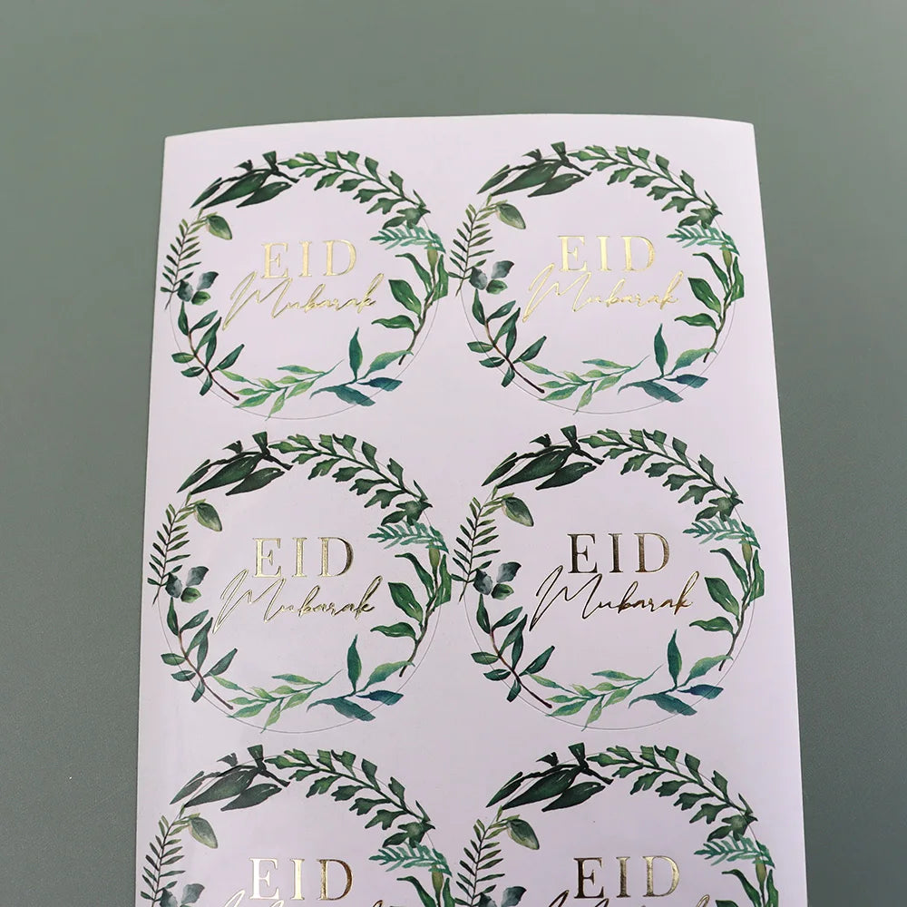 50pcs Gold Star Moon EID Mubarak Sealing Stickers Ramadan Mubarak Gift Lable Sticker Muslim Islamic Party Decor Packing Stickers