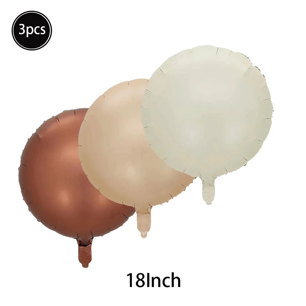 Caramel/Chocolate/Cream Number Balloon Star Heart Foil Helium Ball Kids Adult Girl Birthday Wedding Anniversary Party Decoration