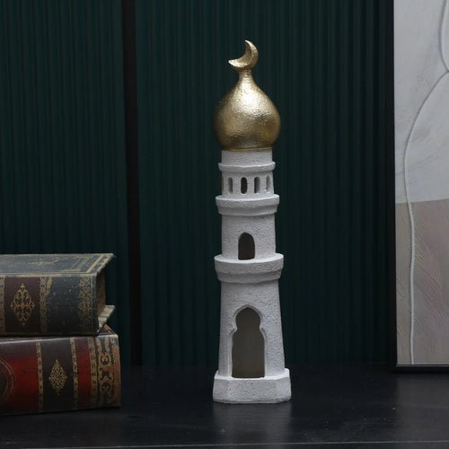 1 PC Ramadan Muslim Kaaba Dome Mosque Islamic Desktop Ornament Table Car Decor Crafts Gifts Candlestick