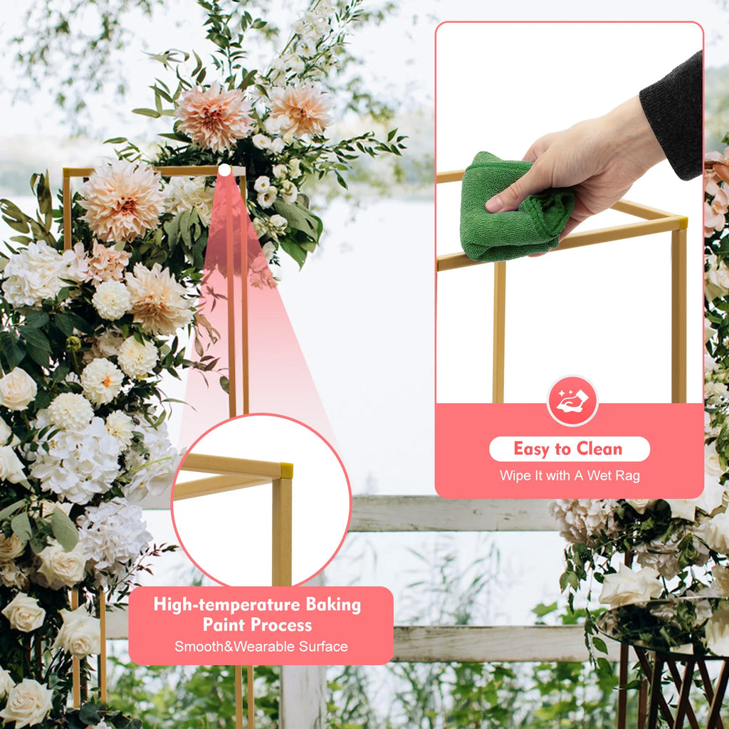 10Pcs 80cm Geometric Metal Stands Flower Vase Holders Wedding Party Centerpiece