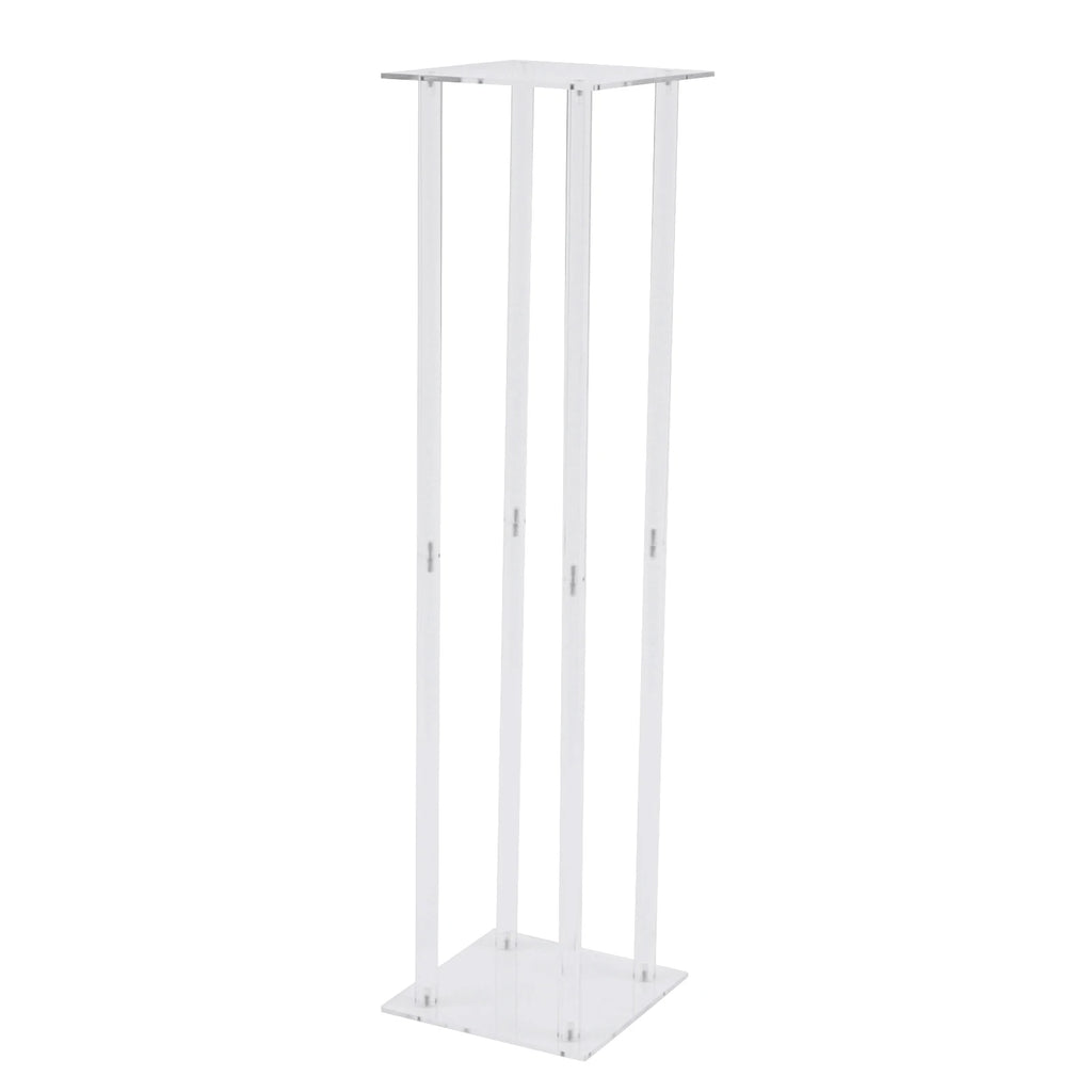 10x Rectangle Acrylic Vases Wedding Centerpiece Flower Stand Pedestal Clear Column For Birthday Party Home Decor 31.5 Inch