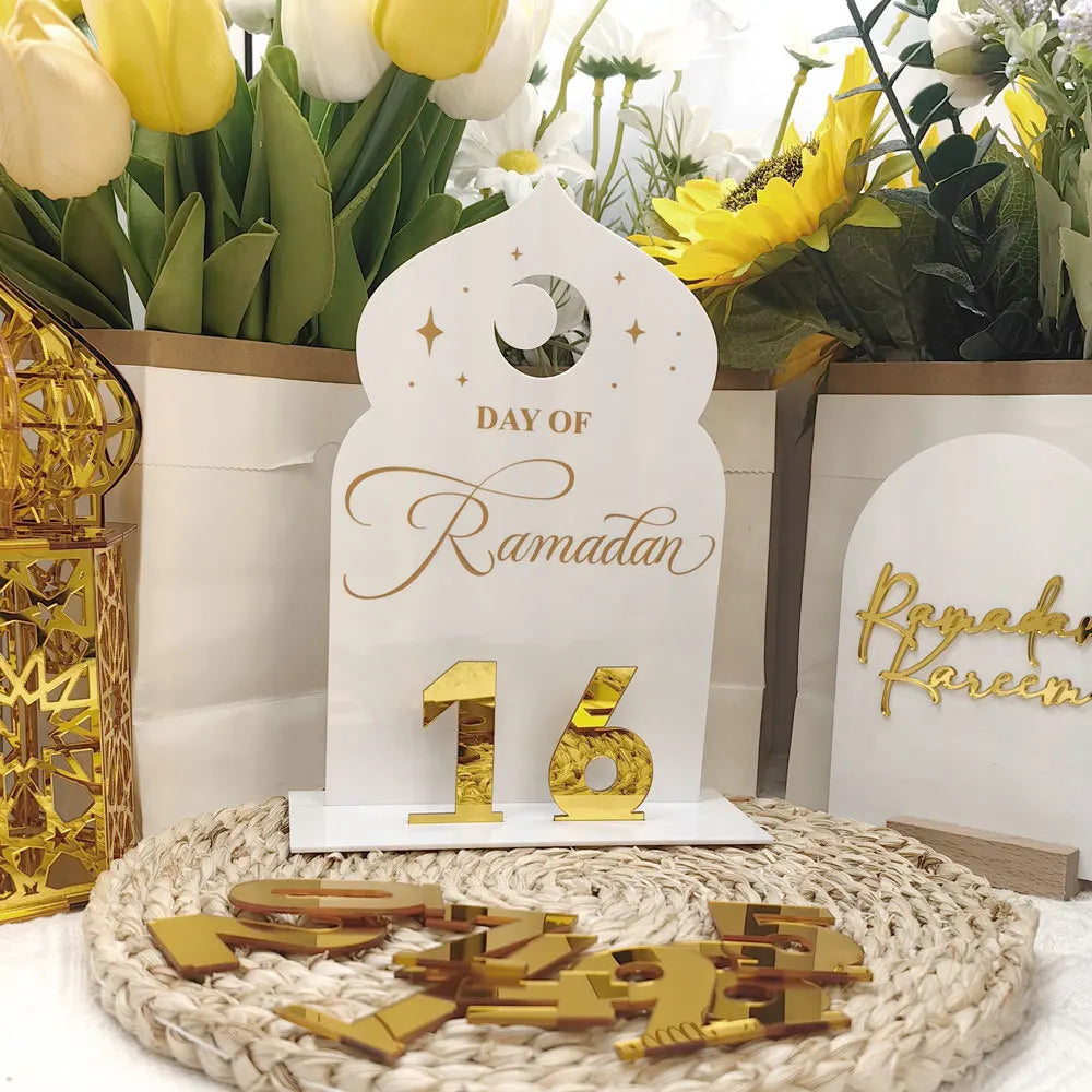 Ramadan Countdown Advent Calendar Eid Mubarak Ornaments Muslim Party Supplies 2025 Ramadan Home Decoration Accessories