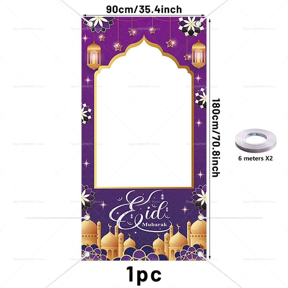 Eid Al-Adha Ramadan Mubarak Photo Frame Props Photography Background Frame Islamic Muslim Party Photo Booth Festival Decoration