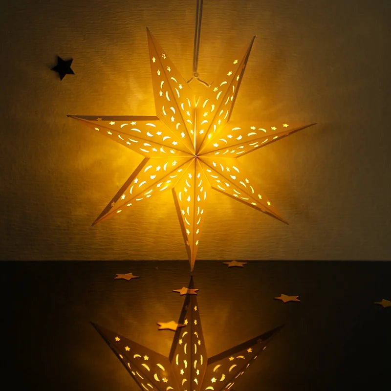 30-75cm Hollow Star Hanging Pendant Eid Mubarak Christmas Ramadan Decoration 2024 Islamic Muslim Party Decor Ramadan Kareem Gift