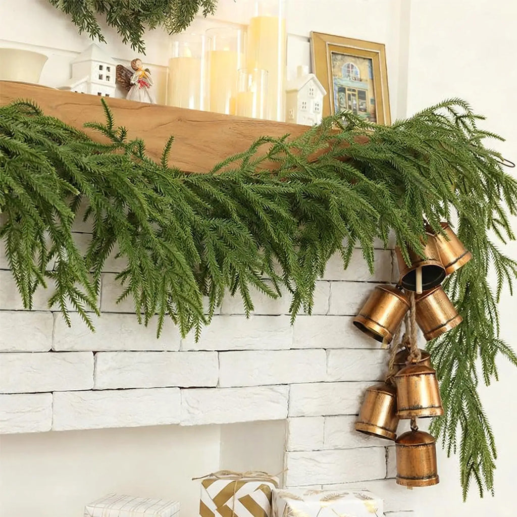 Faux Cedar Garland Holiday Atmosphere Props Artificial Greenery Garland For Winter For Outdoor Indoor Porches Front Door Living