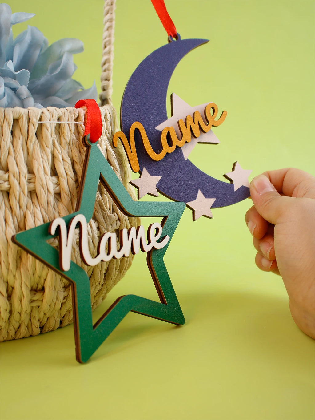 Ramadan Hanging Decor Gift, Eid Mubarak Home Decoration, Mosque Star Lantern Ornament, Custom Name Hanging Sign,