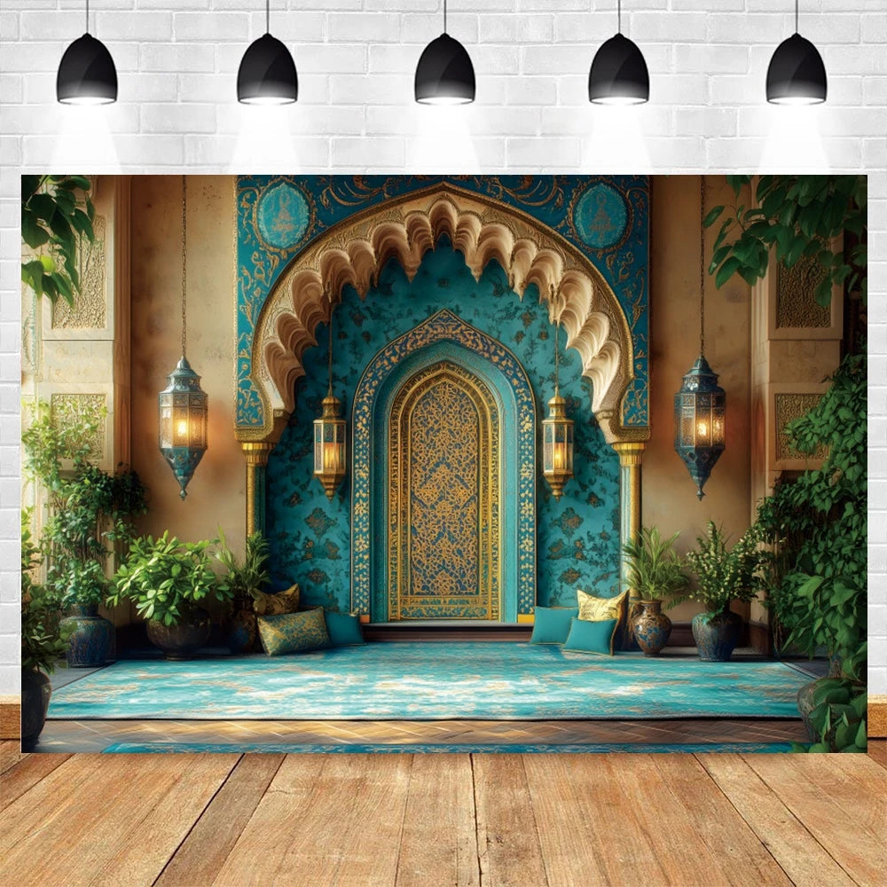 Eid Ramadan Mubarak Backdrop Morocco Night Islamic Muslim Festival Party Decor Family Photo Photography Background Photostudio