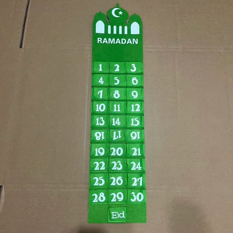 2026 Eid Mubarak Countdown Calendar Ramadan Muslim Party Hanging Calendar Decoration Craft Eid Al-adha Desktop Ornaments Gifts