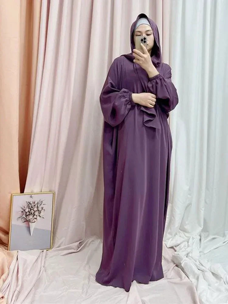 Ramadan One Piece Muslim Prayer Garment Women Hijab Abaya Maxi Dress Khimar Burqa Islamic Clothing Overhead Arab Robe