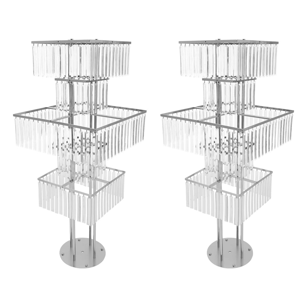 2pcs 5-Tier Flower Stand for Wedding Birthday Party Events Flower Vase Stand for Centerpieces Wedding Flower Stand Gold/silver